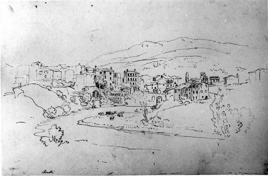 veduta di Tivoli (disegno) di Van Wittel Gaspar (primo quarto sec. XVIII)