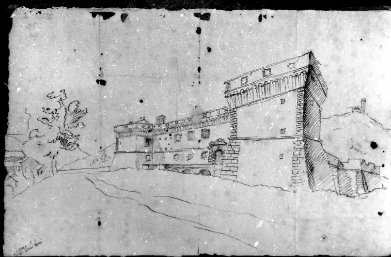 paesaggio con Castello (disegno) di Van Wittel Gaspar (inizio sec. XVIII)