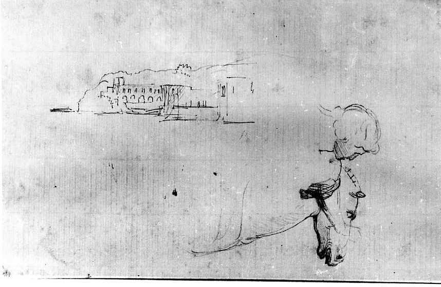 Schizzi di Posillipo e di un Dioscuro (disegno) di Van Wittel Gaspar (sec. XVIII)