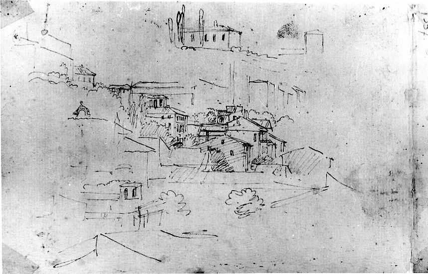 studio di case e giardini (disegno) di Van Wittel Gaspar (sec. XVII)