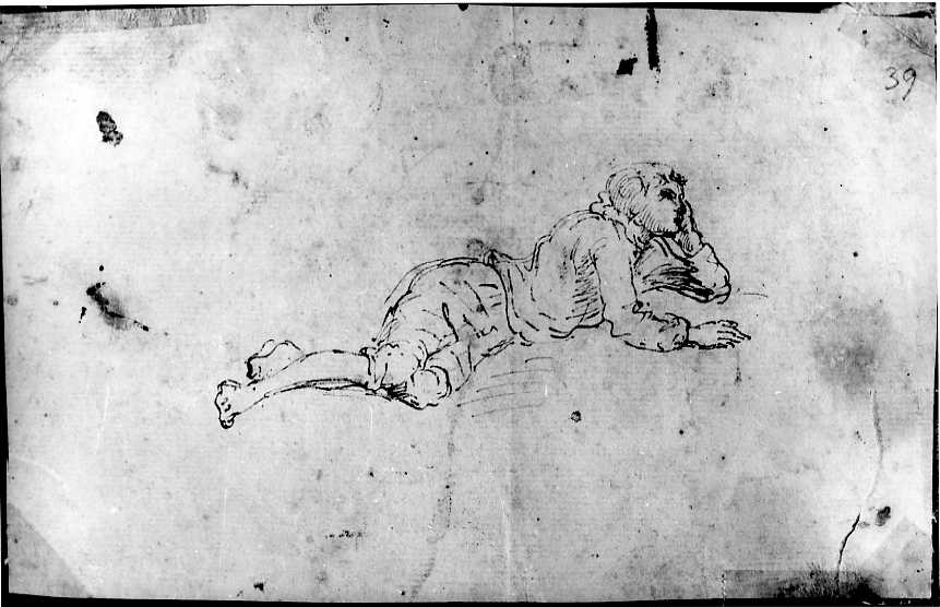 giovane disteso (disegno) di Van Wittel Gaspar (fine/inizio secc. XVII/ XVIII)