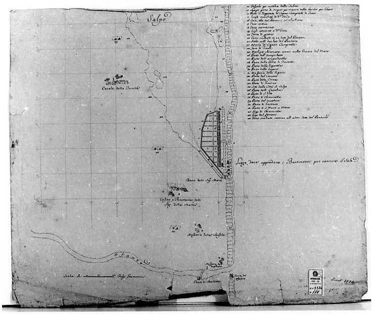 profilo delle saline di Barletta (disegno, serie) di Vanvitelli Luigi (terzo quarto sec. XVIII)