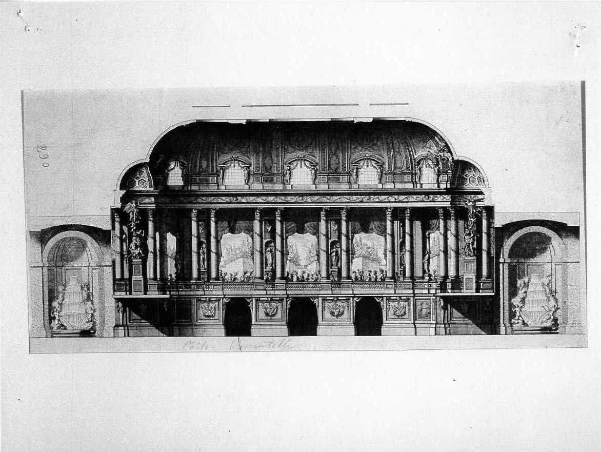 decorazione di un salone (disegno) di Vanvitelli Carlo (sec. XVIII)