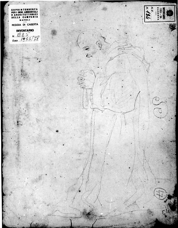 Santo monaco in preghiera (disegno) di Van Wittel Gaspar (inizio sec. XVIII)