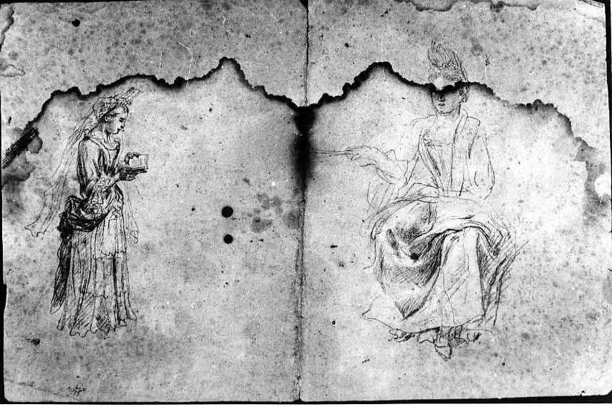 figure femminili (disegno) di Van Wittel Gaspar (fine/inizio secc. XVII/ XVIII)