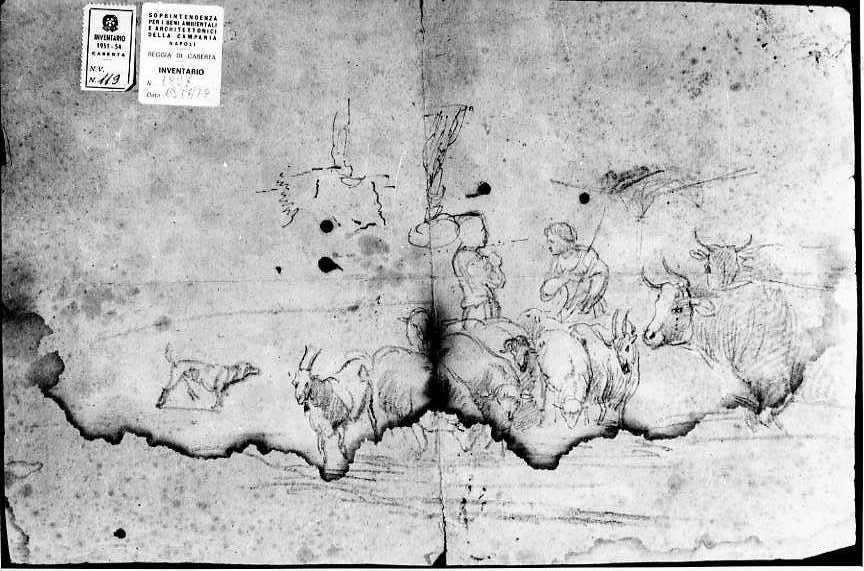 scena pastorale (disegno) di Van Wittel Gaspar (fine/inizio secc. XVII/ XVIII)