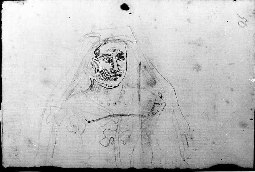 busto femminile (disegno) di Van Wittel Gaspar (ultimo quarto sec. XVII)