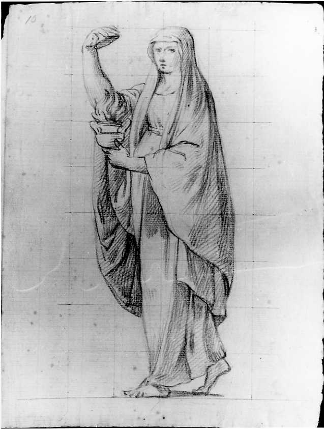 figura allegorica femminile (disegno) di Vanvitelli Luigi (metà sec. XVIII)