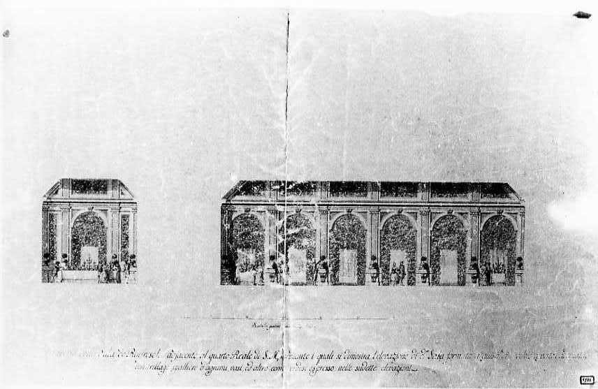 Spaccato della Sala dei Rinfreschi del Palazzo Reale di Napoli (disegno) di Vanvitelli Carlo (sec. XVIII)