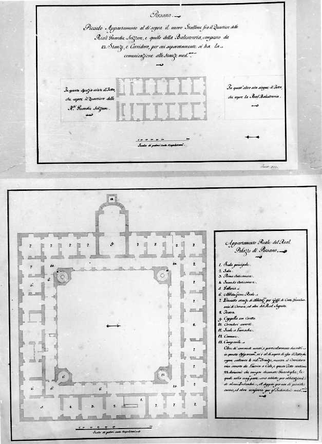 Il Palazzo di Persano (disegno) di Piana Juan Domingo (sec. XVIII)