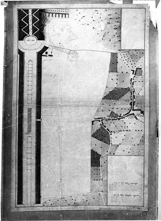 Parco della Reggia di Caserta (disegno) di Vanvitelli Carlo (seconda metà sec. XVIII)