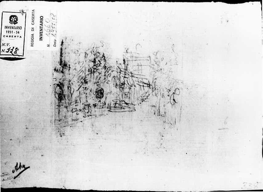 scenografia/ giardino (disegno) di Vanvitelli Luigi (prima metà sec. XVIII)
