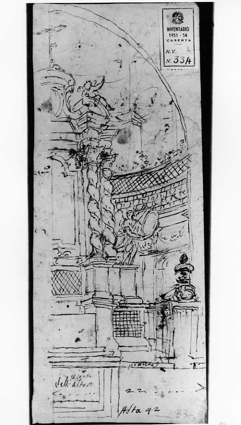 altare (disegno) di Vanvitelli Luigi (prima metà sec. XVIII)
