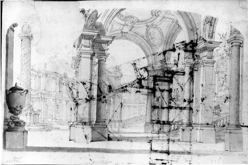Il Palazzo Jona ad Ancona (disegno) di Vanvitelli Luigi (metà sec. XVIII)