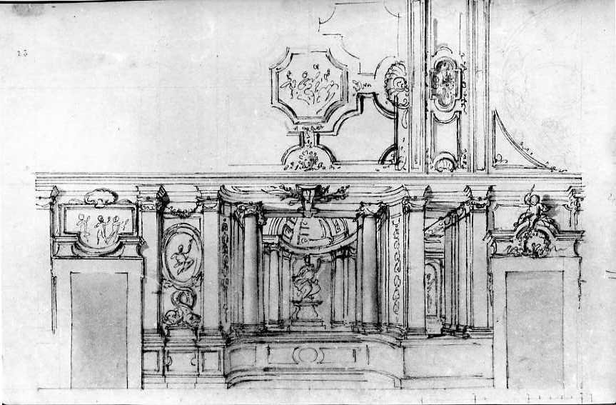 decorazione di ambiente (disegno) di Vanvitelli Luigi (terzo quarto sec. XVIII)