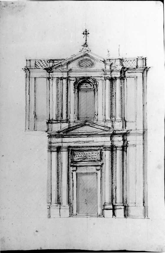 Facciata della chiesa degli Olivetani a Perugia (disegno) di Vanvitelli Luigi (sec. XVIII)