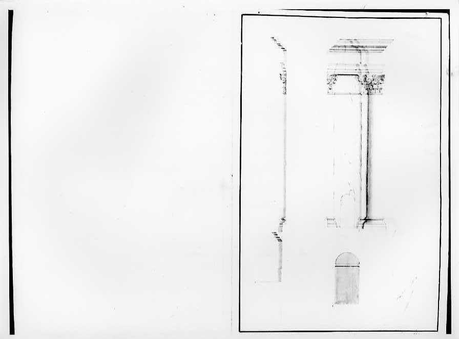 Rilievo di pilastro per la cupola di San Pietro (disegno) di Vanvitelli Luigi (prima metà sec. XVIII)