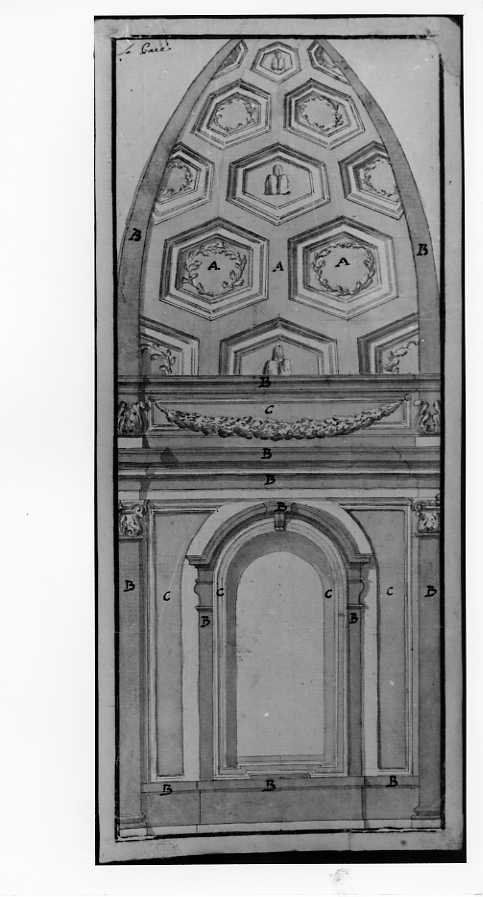 Cupola di Santa Maria della Pace in Roma (disegno) di Vanvitelli Luigi (sec. XVIII)