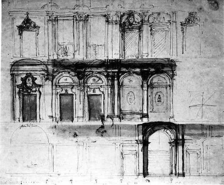 Il Palazzo Albani in Urbino (disegno) di Vanvitelli Luigi (secondo quarto sec. XVIII)