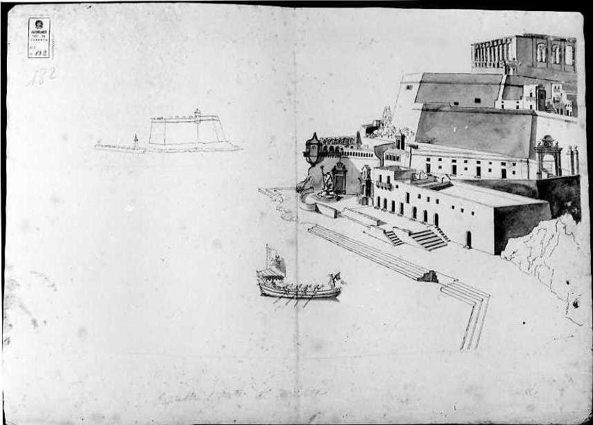 Il Porto di Malta (disegno) di Vanvitelli Carlo (seconda metà sec. XVIII)