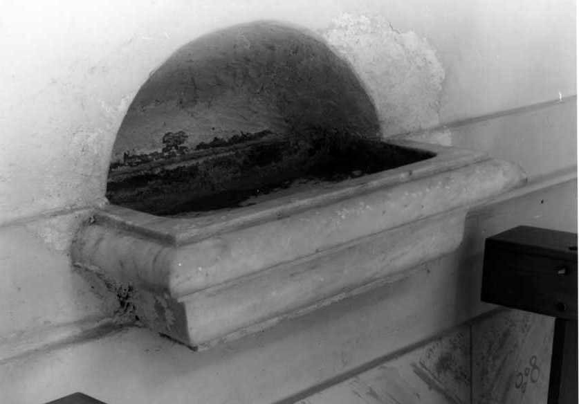 acquasantiera da parete - bottega campana (seconda metà sec. XIX)