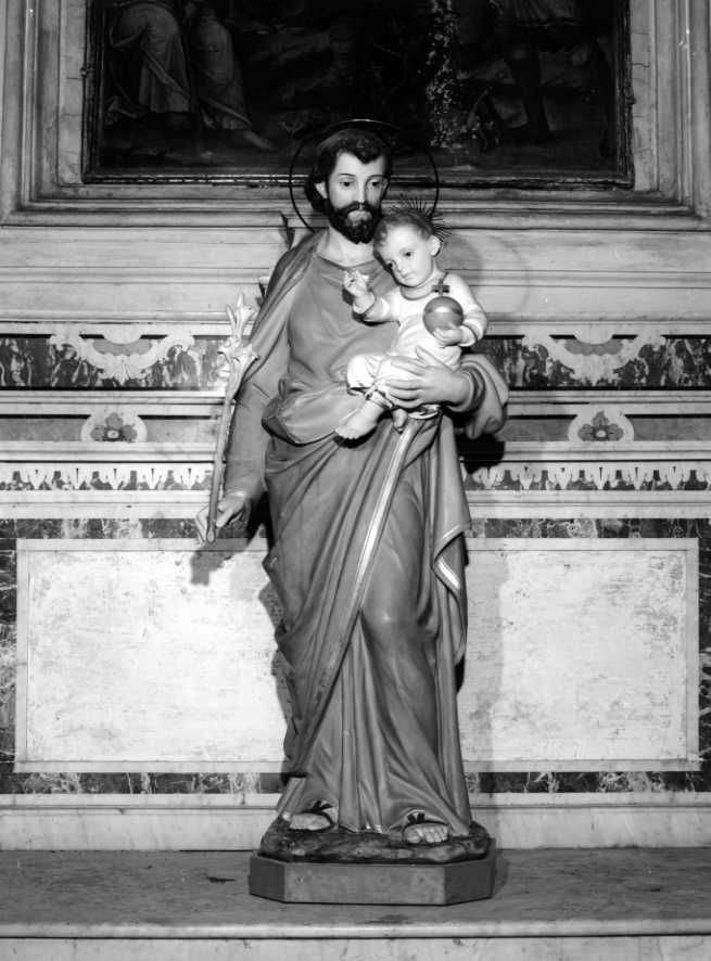 San Giuseppe e Gesù Bambino (statua) - bottega campana (sec. XX)