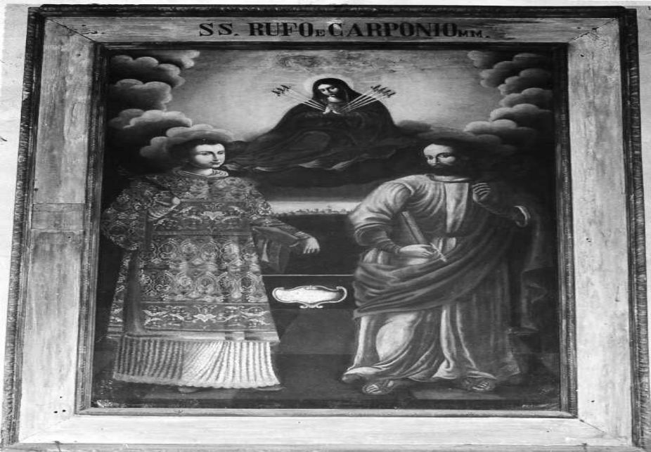 Madonna Addolorata con San Rufo e San Carponio (dipinto) - ambito campano (sec. XIX)