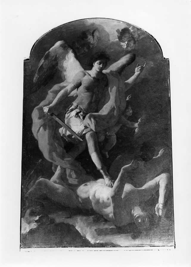 San Michele Arcangelo combatte il drago (dipinto) di Mondo Domenico (attribuito) (terzo quarto sec. XVIII)
