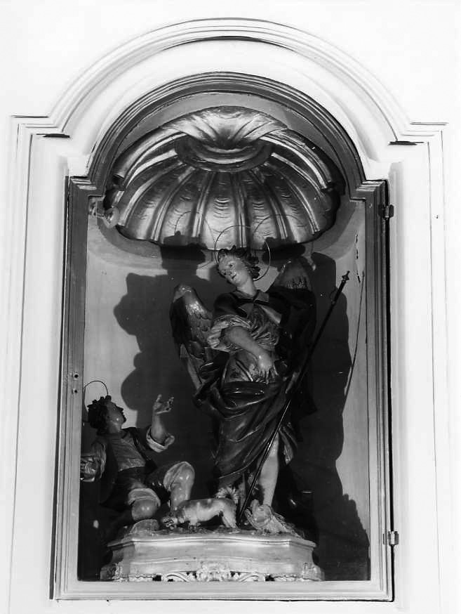 Tobia con il cane e l'angelo in viaggio (gruppo scultoreo) - bottega campana (seconda metà sec. XVIII)