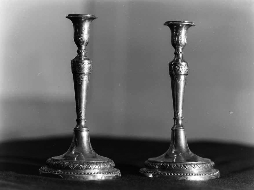 candeliere, serie - bottega campana (prima metà sec. XIX)