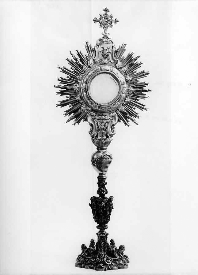 ostensorio - a raggiera - bottega campana (fine/inizio secc. XVIII/ XIX)