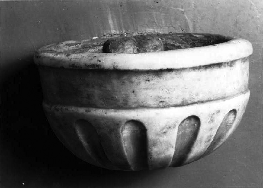 acquasantiera, serie - bottega campana (sec. XIX)