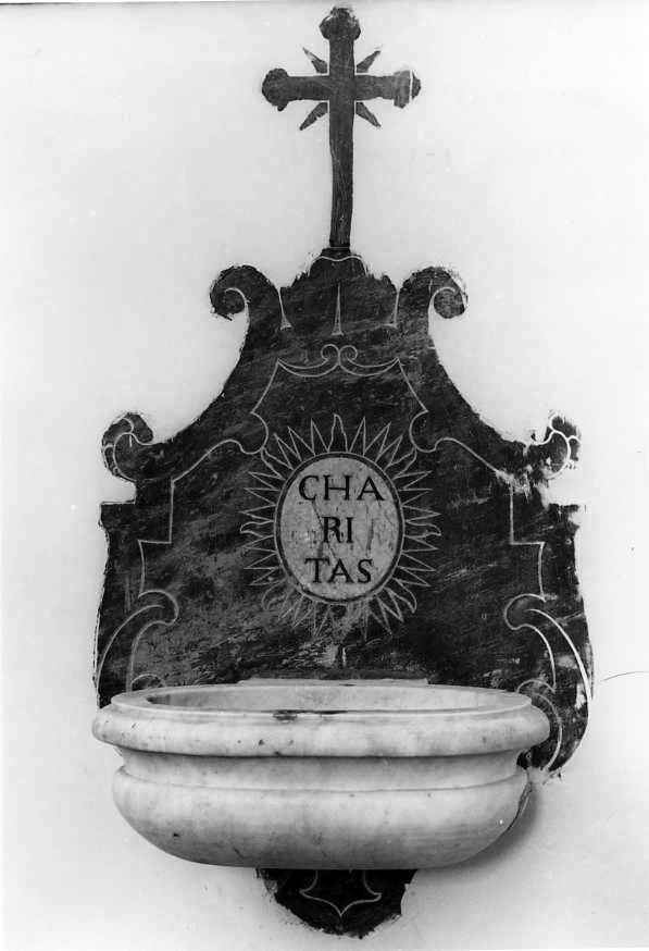 acquasantiera da parete, serie - bottega campana (sec. XVIII)