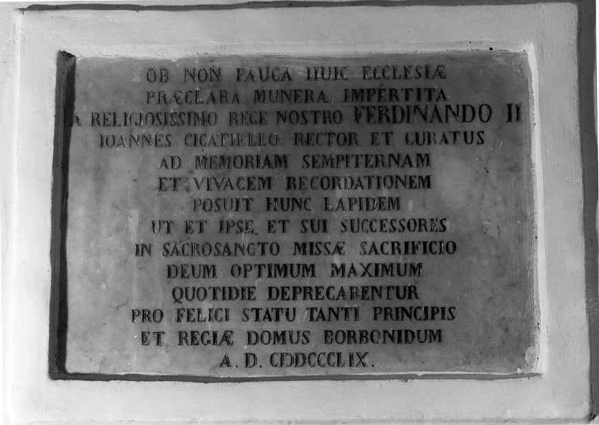 lapide documentaria - bottega campana (sec. XIX)