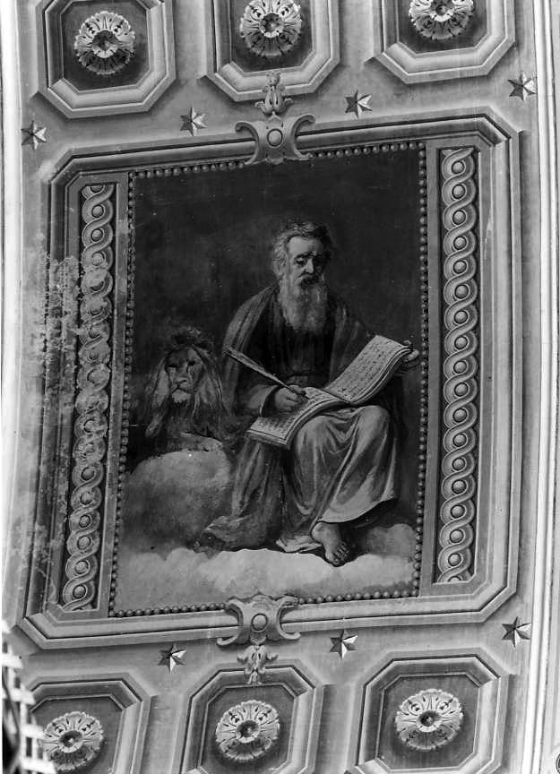 San Marco scrive il vangelo (dipinto) di Iodice Raffaele (prima metà sec. XX)