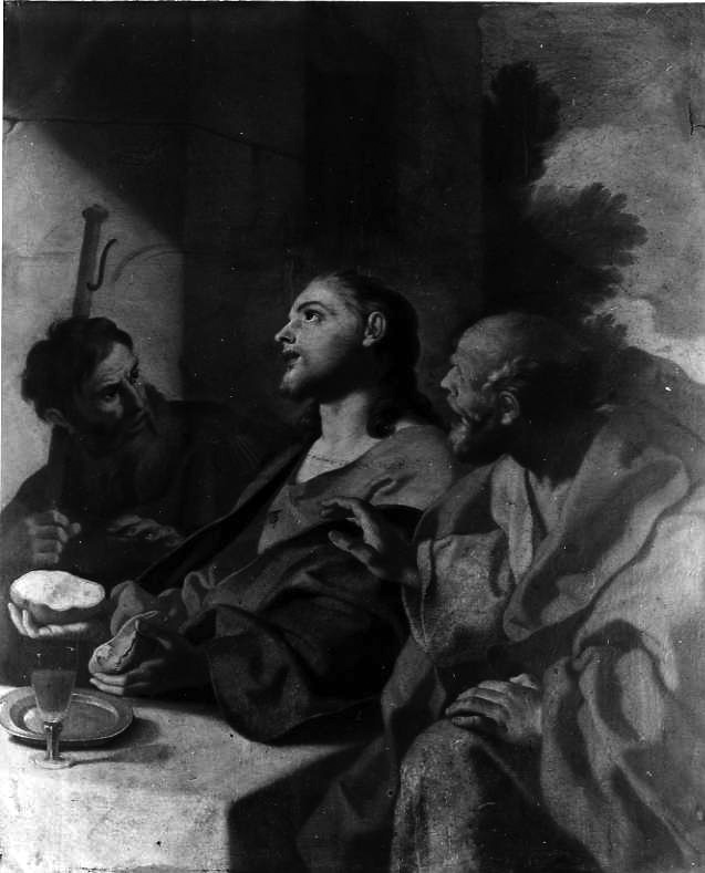 cena in Emmaus (dipinto) di De Mura Francesco (scuola) (sec. XVIII)