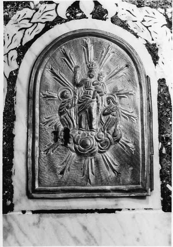 Madonna del Rosario (sportello di tabernacolo) - bottega campana (sec. XX)