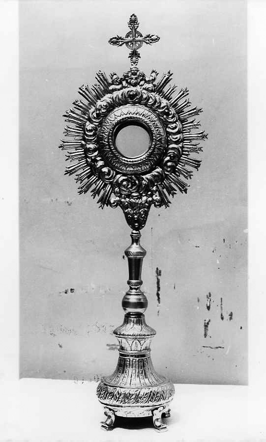 ostensorio - a raggiera - bottega napoletana (fine/inizio secc. XIX/ XX)