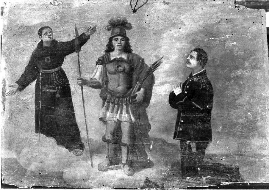 San Marcello con santo e orante (ex voto) - ambito campano (sec. XIX)