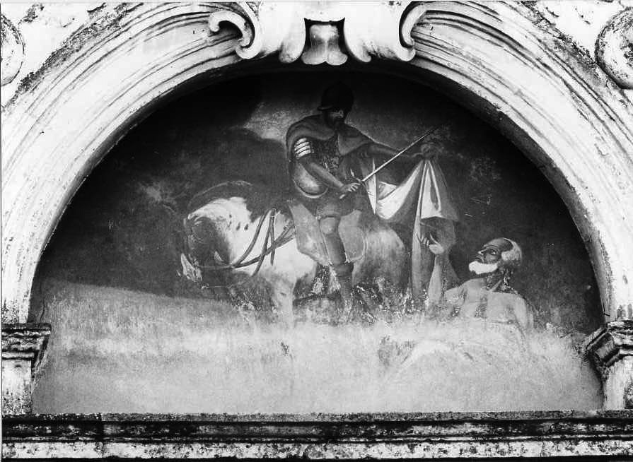 San Martino dona parte del mantello al povero (dipinto) di Taglialatela Luigi (attribuito) (prima metà sec. XX)