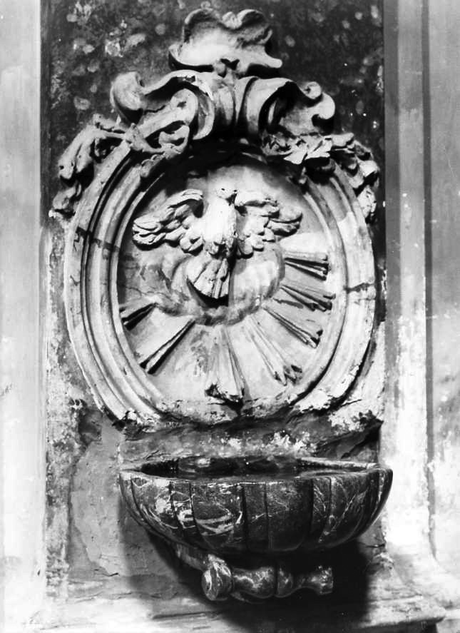 acquasantiera - a conchiglia, serie - bottega campana (fine sec. XVIII)