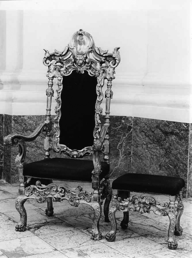 sgabello, serie - bottega campana (sec. XVIII)
