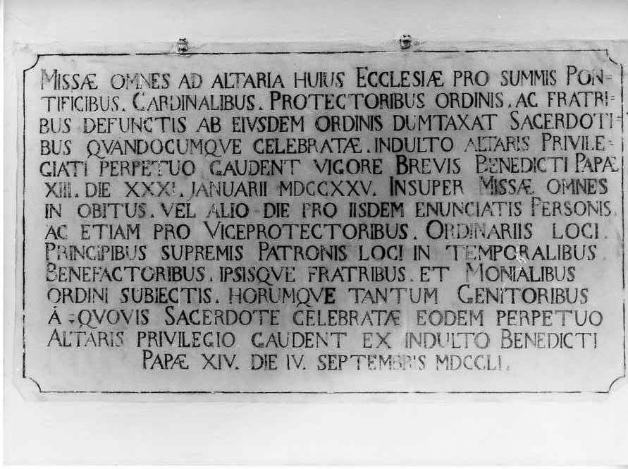 lapide documentaria - bottega campana (seconda metà sec. XVIII)