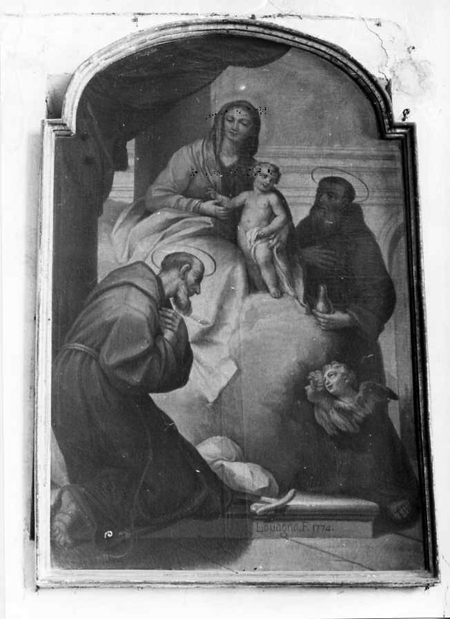 Madonna con bambino e santi francescani (dipinto) di Lavagna Ottavio (sec. XVIII)