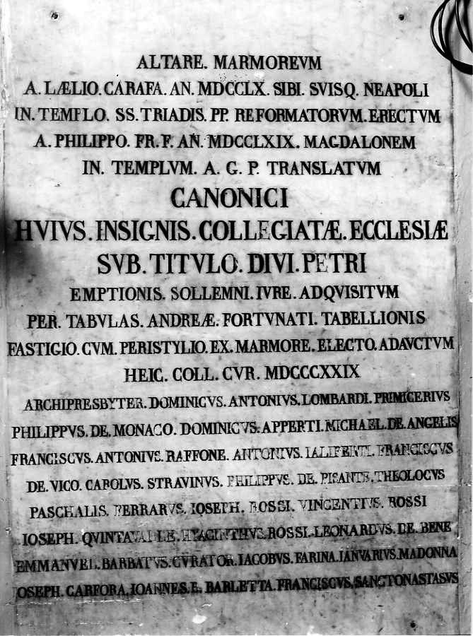 lapide commemorativa - bottega campana (sec. XIX)