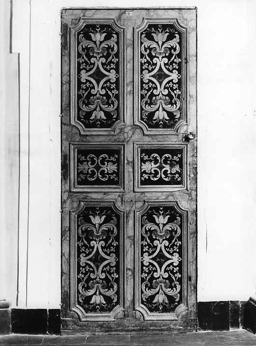 battente, coppia - bottega campana (prima metà sec. XIX)