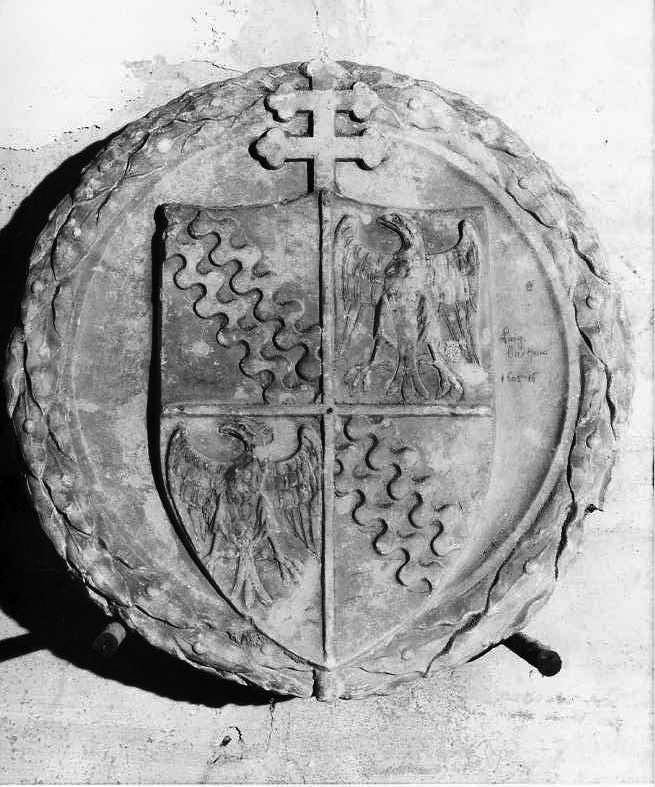 stemma Gaetani (chiave di volta, serie) - bottega campana (sec. XV)