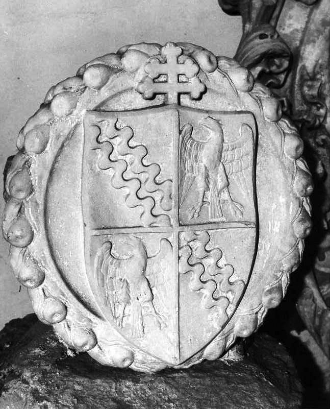 stemma Gaetani (chiave di volta, serie) - bottega campana (sec. XV)