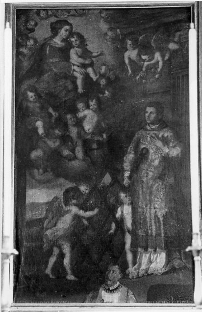 Madonna con Bambino e San Lorenzo (dipinto) di De Rosa Francesco detto Pacecco De Rosa (attribuito) (seconda metà sec. XVII)