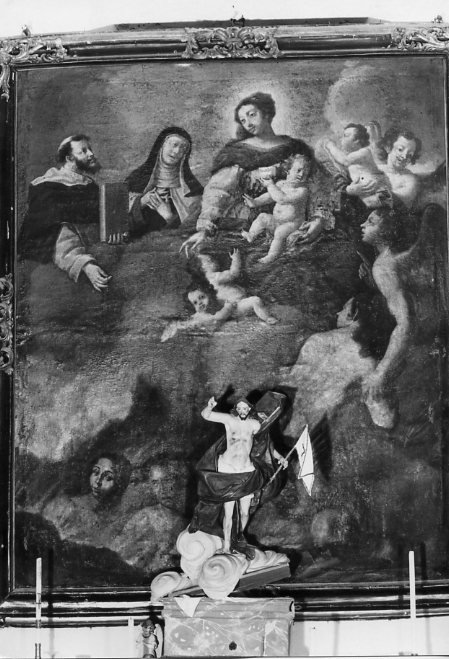 Madonna con Bambino, angeli e anime purganti (dipinto) di Stanzione Massimo (maniera) (seconda metà sec. XVII)
